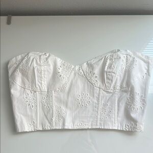 H&M White Eyelet Crop Top